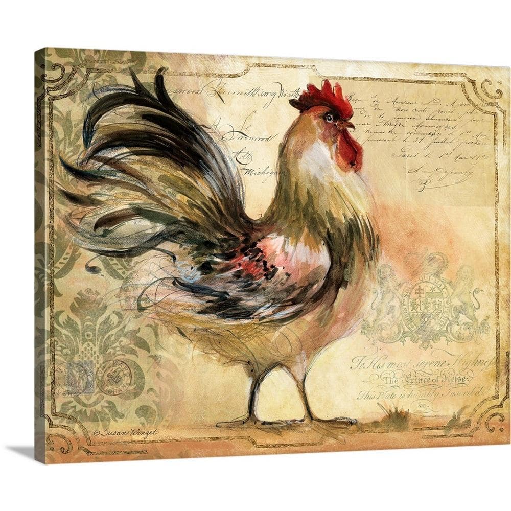 GreatBigCanvas Rooster Framed by Susan Winget Canvas Wall Art, Multi-Color