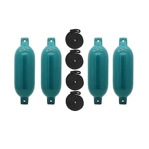 BoatTector Inflatable Fender Value 4-Pack - 4.5 in. x 16 in., Teal