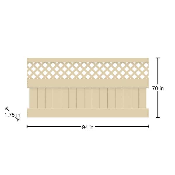 Barrette Outdoor Living Anderson 4 ft. H x 8 ft. W Sand Vinyl Privacy Fence Panel (Unassembled)