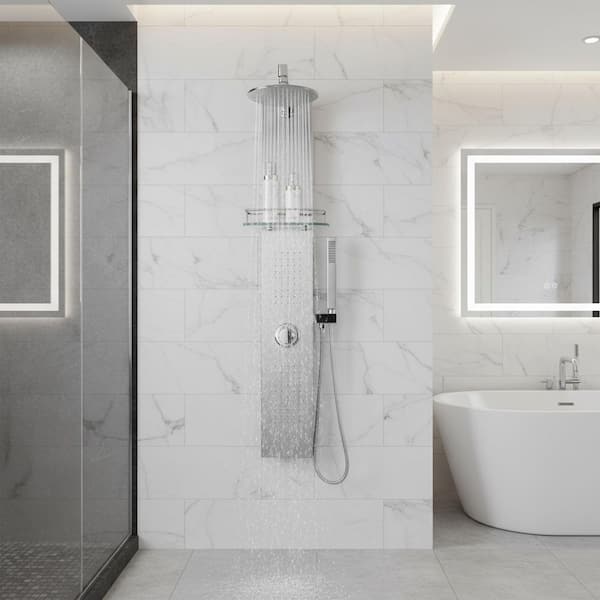 ANZZI Coastal Series 44 in. 2-Jetted Full Body Shower Panel System