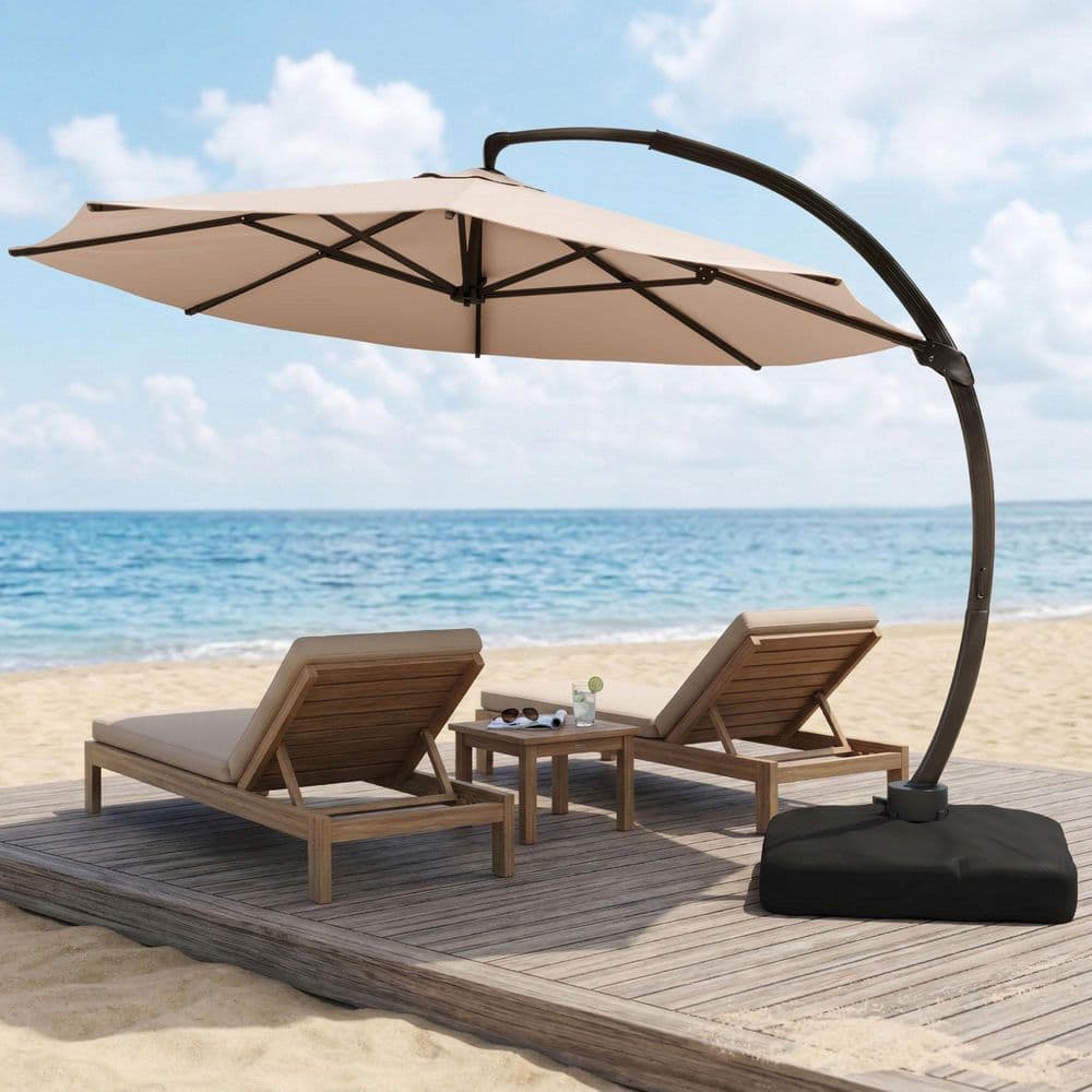 cantilever umbrella outdoor hanging patio umbrella PURPLE LEAF 10' X 13' Double Top Deluxe Solar Powered LED Rectangle Offset Umbrella, Grey : Patio, Lawn & Garden gardens and outdoor lounges 10 ft. Steel Outdoor Hanging
