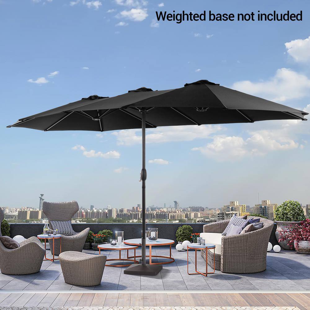 15 ft. x 9 ft. Outdoor Double-Sided Market Patio Umbrella with UPF50+ in Black price history on PriceWatchPro