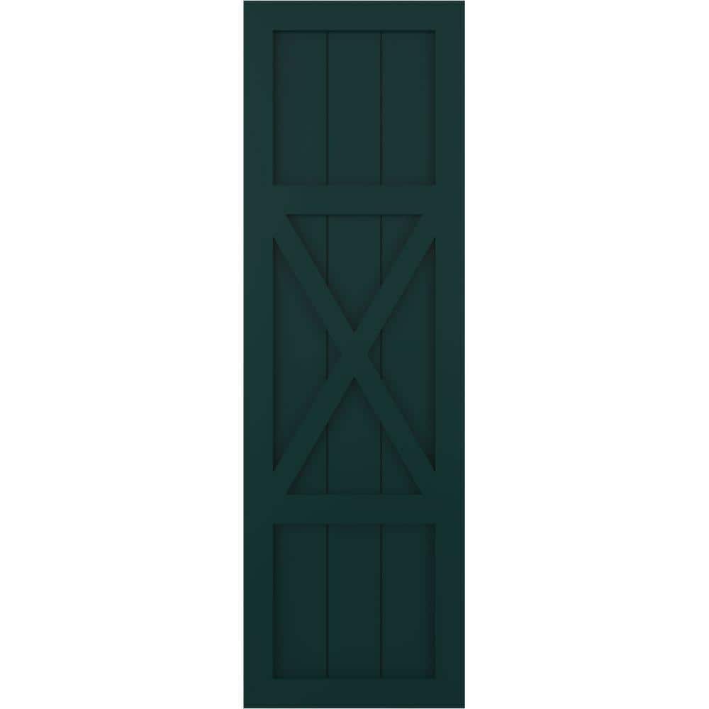 18 in. x 50 in. True Fit PVC Center X-Board Farmhouse Fixed Mount Board and Batten Shutters, Thermal Green (Per Pair) price history on PriceWatchPro