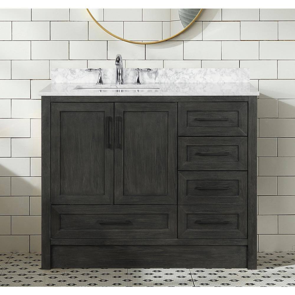Huntington 42" Weathered Gray Solid Wood Bathroom Vanity