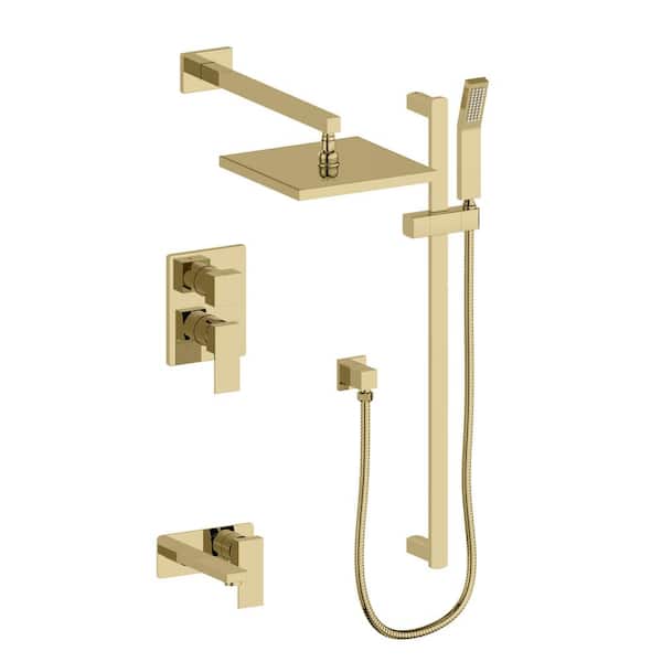 ZLINE Kitchen and Bath Bliss Shower System with 16 in. Oversized Shower Head in Polished Gold