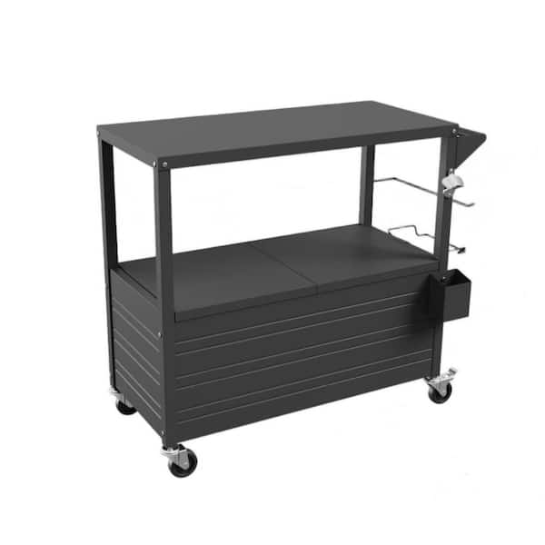 Patio Cooler Cart with Wheels, 80 qt. Portable Rolling Ice Chest, Outdoor Beverage Bar Cart with Handles for Pool, Deck