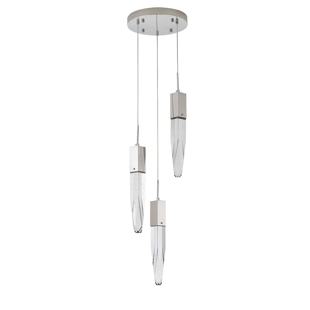 Elegant Chrome 12" Plug-In Chandelier with Iceberg Crystal Accents