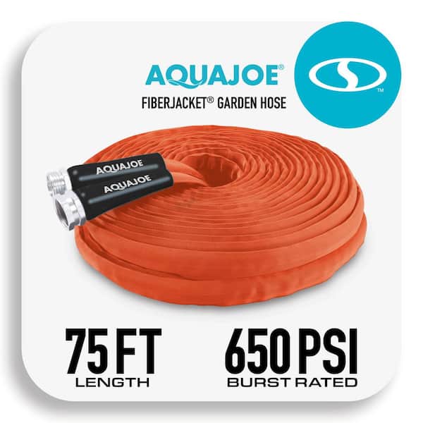 AQUA JOE 3/4 in. Dia x 75 ft. FiberJacket Contractor Grade Hose