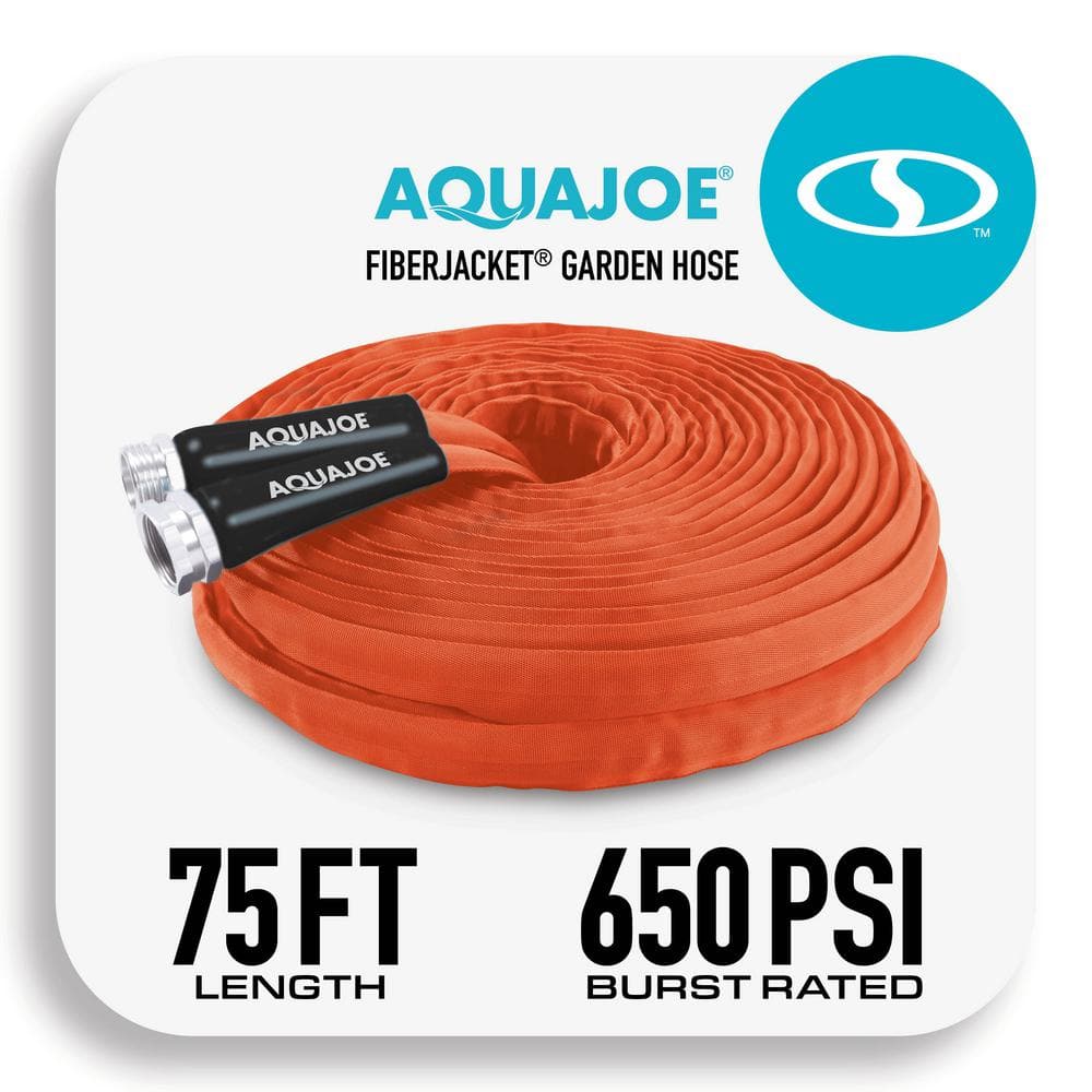 AQUA JOE 3/4 in. Dia x 75 ft. FiberJacket Contractor Grade Hose