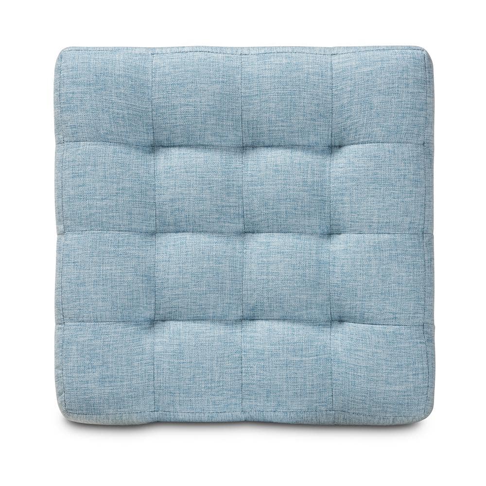 Elladio Light Blue Tufted Cube Ottoman Set of 2