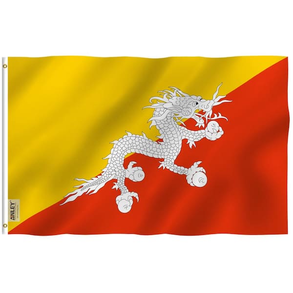 ANLEY Fly Breeze 3 ft. x 5 ft. Polyester Bhutan Flag 2-Sided Flags Banner with Brass Grommets and Canvas Header