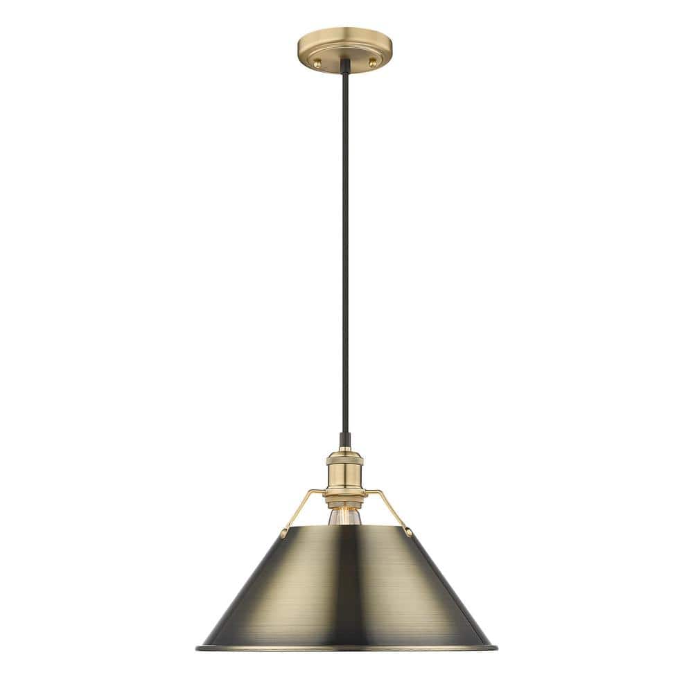 Orwell 100-Watt 1-Light Brushed Champagne Bronze and Aged Brass Pendant Light price history on PriceWatchPro