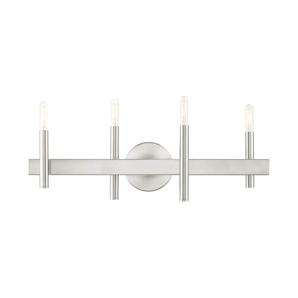 Elegant Denmark 4-Light Vanity Sconce in Brushed Nickel and Bronze