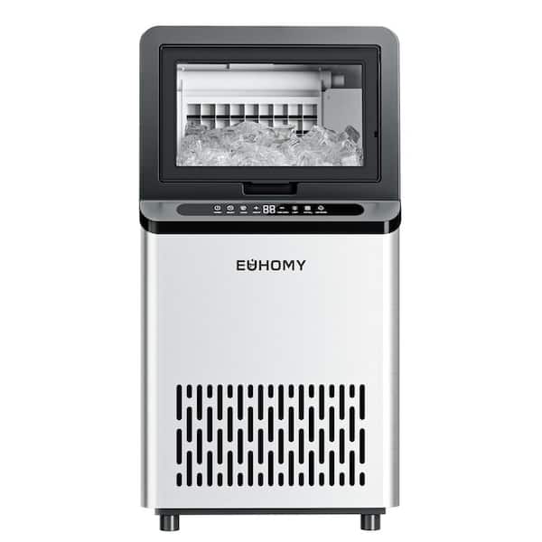 15.4 in 100 lbs./24H Full Size Cube Freestanding Ice Maker in Stainless Steel, Auto-Cleaning, 3 ice types and timer