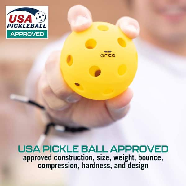 Indoor Pickleball Balls 4-Pack - USAPA Approved 26-Hole High Bounce Balls