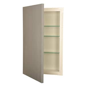 Davis Slab Panel Frameless 15.5 in. W x 35.5 in. H Primed Gray Recessed Medicine Cabinet without Mirror with LED Light