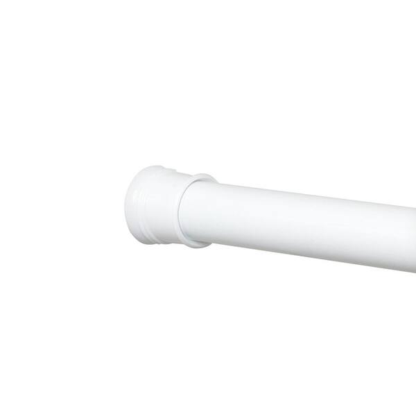 Zenna Home NeverRust 52 in. to 86 in. Aluminum Adjustable Tension Shower Rod in White