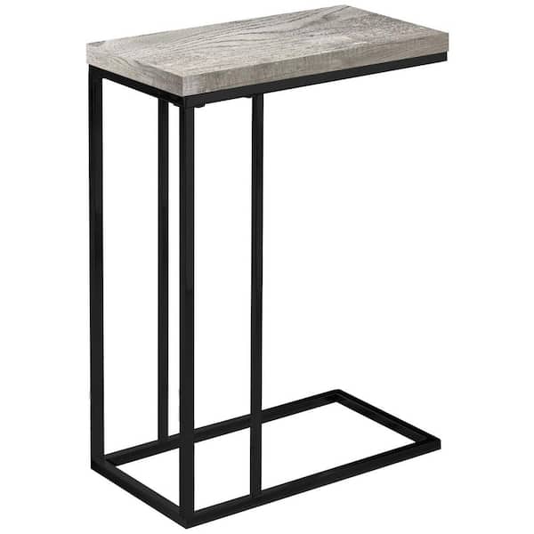 HomeRoots Jasmine 25.25 in. Grey/ Black Metal End Table