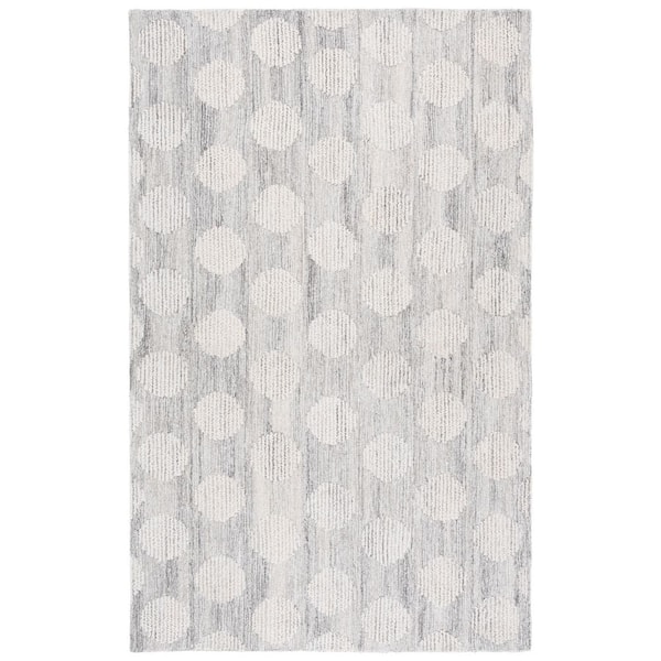 Metro 6 ft. x 9 ft. Gray/Ivory Polka Dot Area Rug