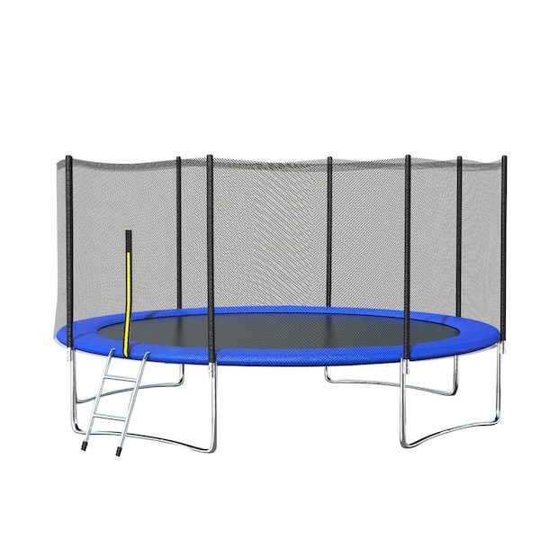Thickness Steel Pipes 8 10 12 14 15 Ft Wear-Resistant All Weather Outdoor Large Recreational Trampoline with Enclosure Ladder Giantex Trampoline ASTM Approved 16Ft Trampoline for Adults Kids 