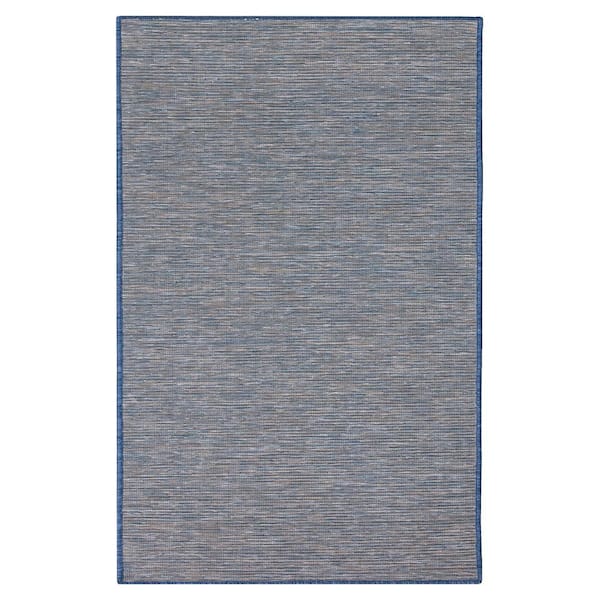 Ottomanson Sundance Collection Tonal Design 2x3 Reversible Non Shedding Indoor/Outdoor Entryway Mat, 2 ft. x 3 ft., Blue