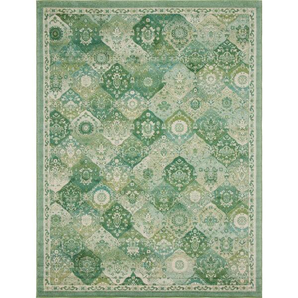 Unique Loom Penrose Blake Green 9 ft. x 12 ft. Area Rug 3143434 The