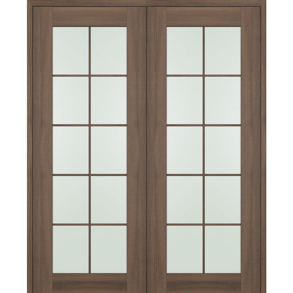 Avon 10 Lite N 60 in. x 96 in. Both Active 10-Lite Frosted Glass Pecan Nutwood Wood Composite Double Prehung French Door price history on PriceWatchPro