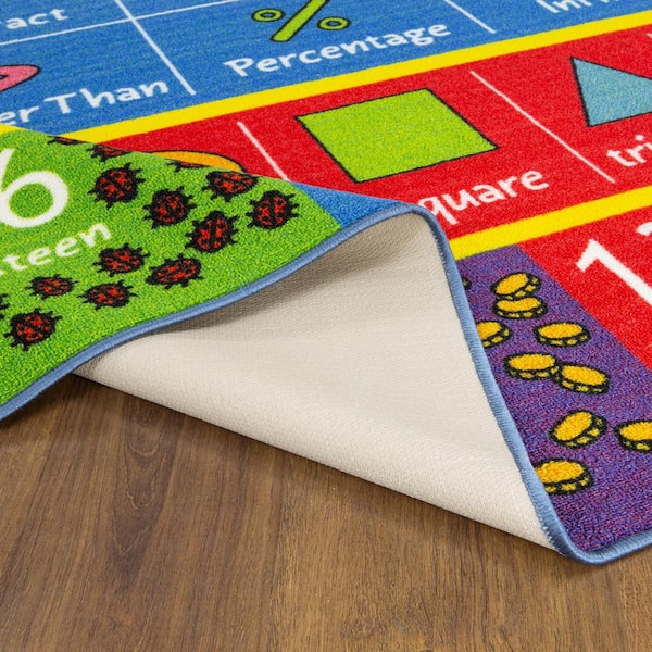 Multi-Color Kids Children Bedroom Math Symbols Numbers and Shapes Educational Learning 5 ft. x 7 ft. Area Rug