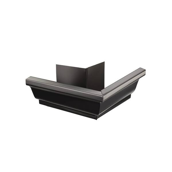 PEAK 5 in. Black Aluminum Outside Corner Gutter Mitre