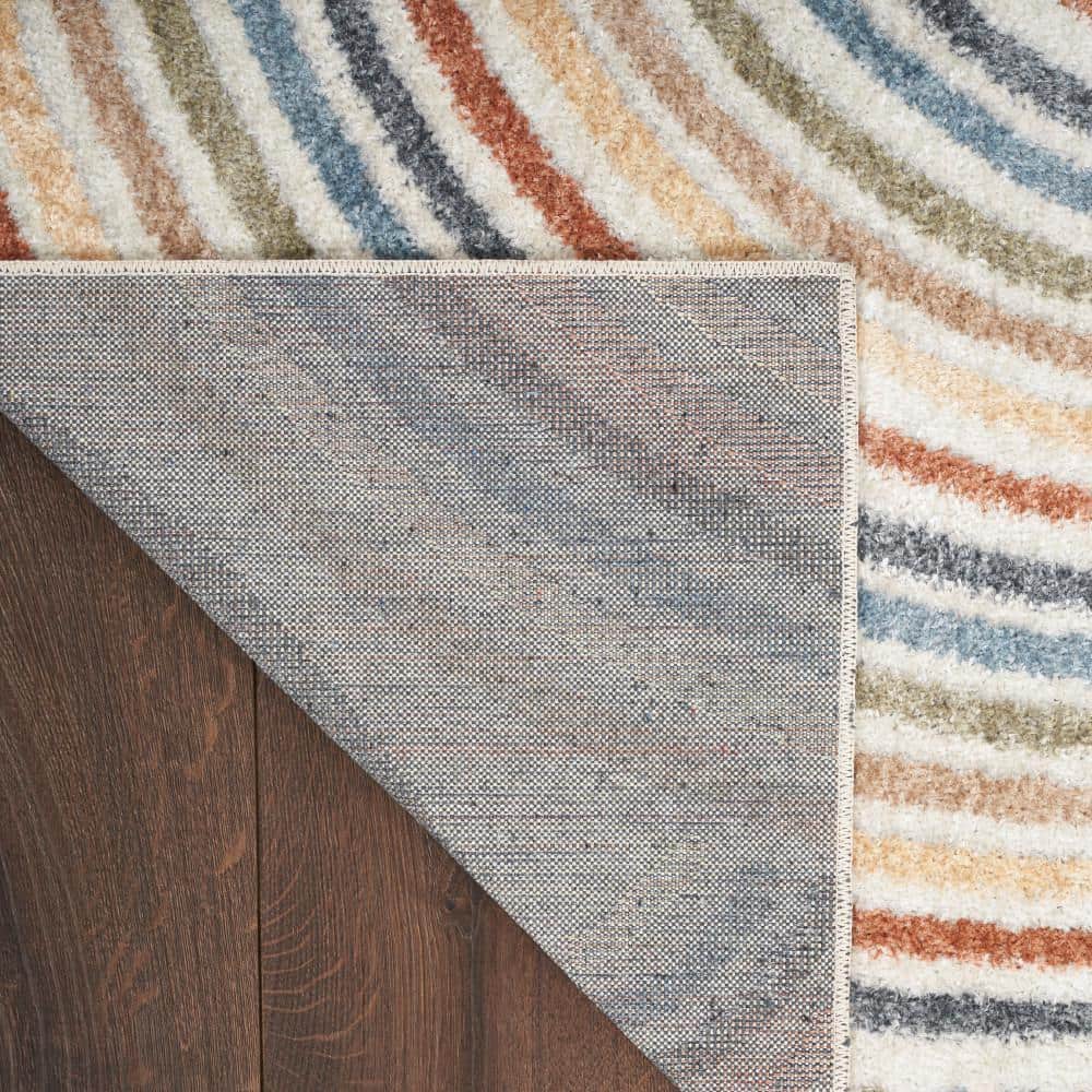 Multicolor Abstract Rectangular 4' x 6' Synthetic Rug