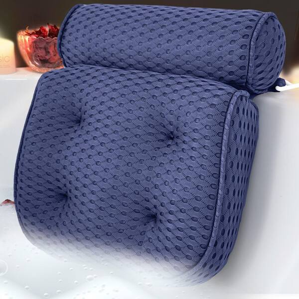 Wudkey Blue Bath Pillow Bathtub Pillows for Head and Neck Support