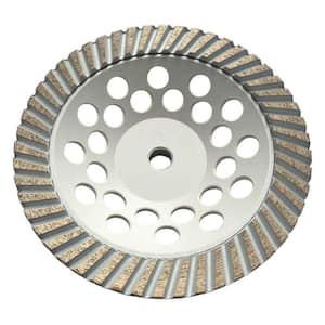 7 in. Granite or Concrete, Turbo Rim Diamond Blade Grinding Wheel, 80/100 Grit, Medium/Fine Grit, 5/8 in. 11 Arbor