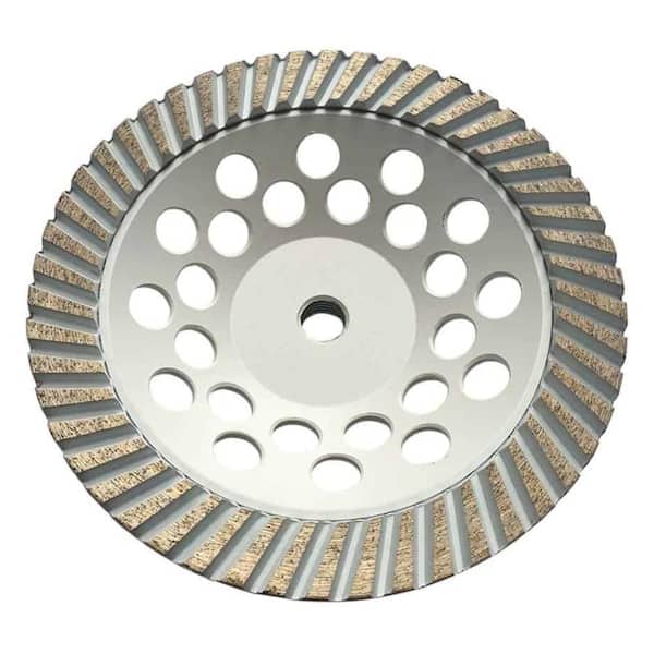 EDiamondTools 7 in. Granite or Concrete, Turbo Rim Diamond Blade Grinding Wheel, 80/100 Grit, Medium/Fine Grit, 5/8 in. 11 Arbor