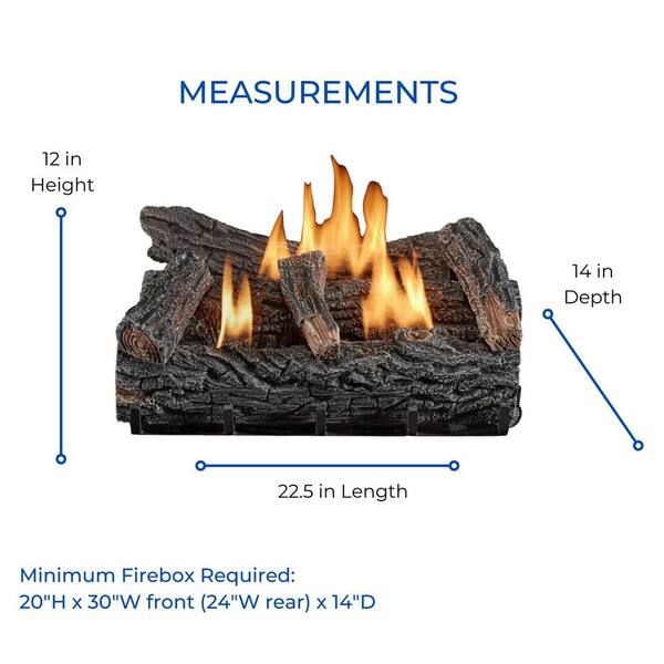 Duluth Forge 22 in. W Vent-Free Propane Gas Fireplace Log Set - Winter Oak,  32,000 BTU, Thermostat Control DLS-L22T - The Home Depot