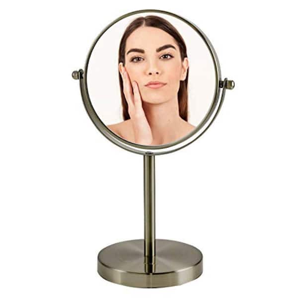 OVENTE Small Nickel Brushed Metal Glam Mirror (11.8 in. H X 4.7 in. W)