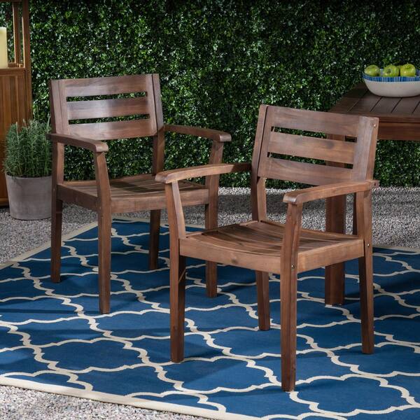 Dark Brown Acacia Wood Outdoor Dining Chair. XT-60267.00DBRN