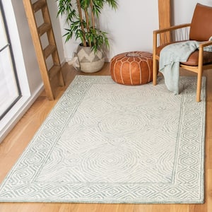 Roslyn Green/Blue Doormat 3 ft. x 5 ft. Border Geometric Area Rug