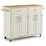 HOMESTYLES Dolly Madison White Kitchen Cart with Natural Wood Top 4511 ...