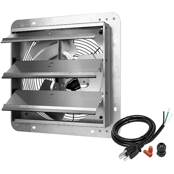Siavonce 12 in. Shutter Exhaust Mounted Wall Fan Aluminum High