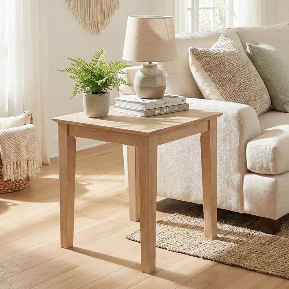 Stephanie 22 in. Honey Square Solid Wood End Table - thumbnail 6