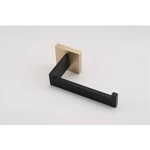 4-Piece Square Bath Hardware Set with Mounting Hardware in Gold and Matte Black