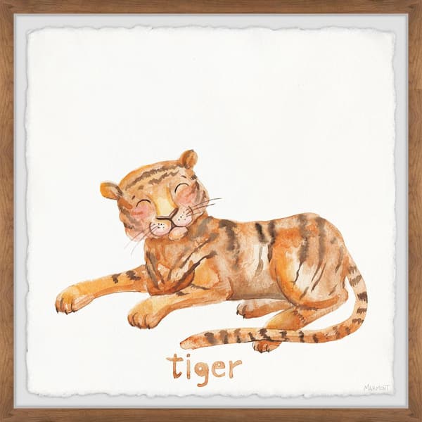 Unbranded "Hello Little Tiger" by Marmont Hill Framed Animal Art Print 12 in. x 12 in. .