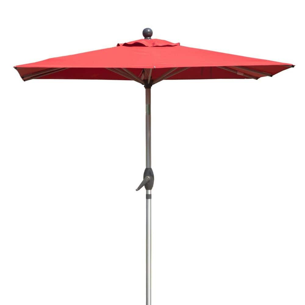 7.4 ft. x 5.9 ft. Aluminium Rectangle Patio Umbrella in Brick Red with Crank Lift and Tilt Function for Garden Outdoor price history on PriceWatchPro