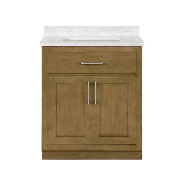 OVE Decors Athea 30 in. W Bath Vanity in Almond Latte with Engineered