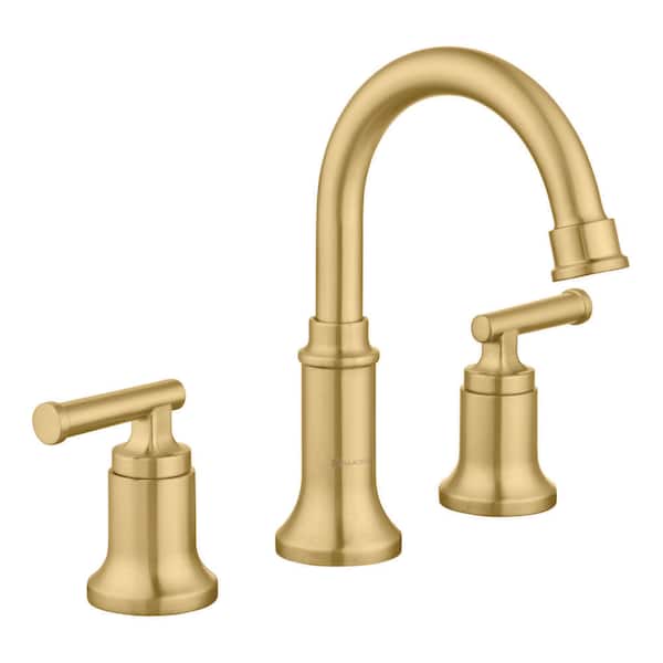 Oswell 8 in. Widespread Double-Handle High-Arc Bathroom Faucet in Brushed Gold