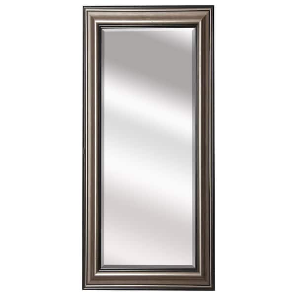 Unbranded Oversized Silver And Black Wood Beveled Glass Modern Mirror (65.5 in. H X 32 in. W)