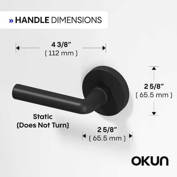 Okun Arc Metal Matte Black Dummy Door Handle with Round Rosette 2