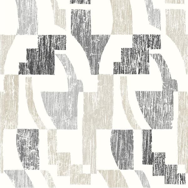 NuWallpaper Beige Multi Lenny Geometric Peel and Stick Wallpaper Sample