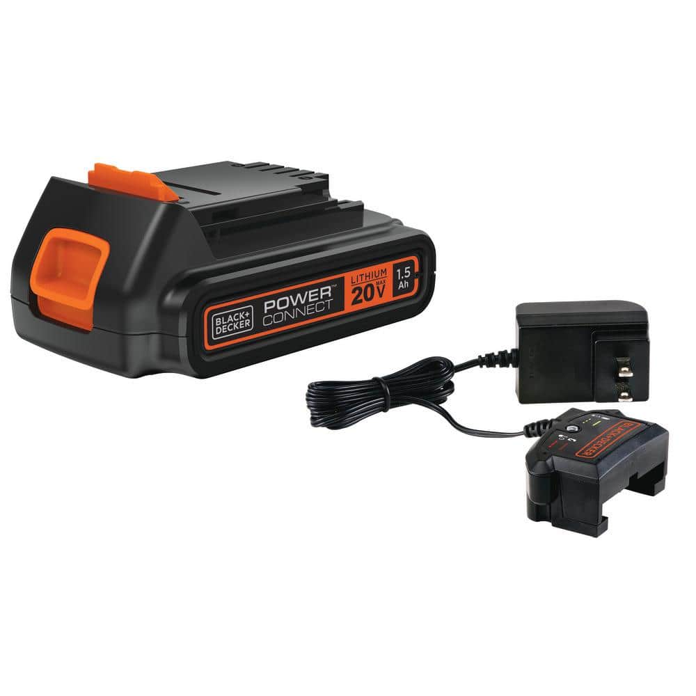 BLACK+DECKER 20V Max Lithium Ion Battery and Charger LBXR20CK - The Home  Depot