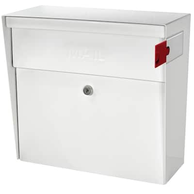 Metro Locking Wall-Mount Mailbox with High Security Reinforced Patented Locking System, Alpine White